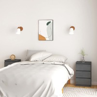 Bedside Cabinets 2 pcs Grey 40x29.5x64 cm Solid Pine Wood