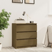 Bedside Cabinet Honey Brown 60x36x64 cm Solid Pinewood