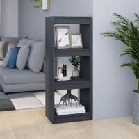 Book Cabinet/Room Divider Grey 40x30x103.5 cm Solid Pinewood