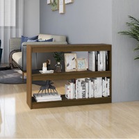Book Cabinet Room Divider Honey Brown 100x30x71.5 cm Pinewood