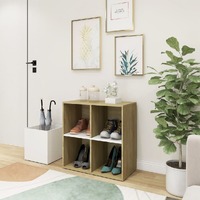 Hall Shoe Cabinet White and Sonoma Oak 105x35.5x70 cm Chipboard