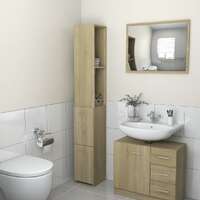 Bathroom Cabinet Sonoma Oak 25x25x170 cm Chipboard