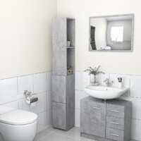 Bathroom Cabinet Concrete Grey 25x25x170 cm Chipboard