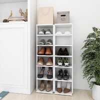 Shoe Cabinets 2 pcs White 25x27x102 cm Chipboard