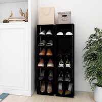 Shoe Cabinets 2 pcs Black 25x27x102 cm