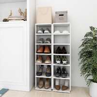 Shoe Cabinets 2 pcs High Gloss White 25x27x102 cm