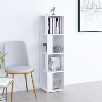 Corner Cabinet High Gloss White 33x33x132 cm Chipboard