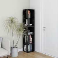 Corner Cabinet High Gloss Black 33x33x164.5 cm Chipboard