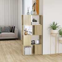 Book Cabinet Room Divider Sonoma Oak 60x24x124.5 cm Chipboard