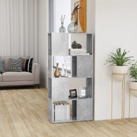 Book Cabinet Room Divider Concrete Grey 60x24x124.5 cm