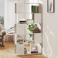 Book Cabinet Room Divider Concrete Grey 80x24x155 cm Chipboard
