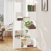 Book Cabinet Room Divider High Gloss White 80x24x155 cm Chipboard