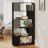 Book Cabinet Room Divider High Gloss Black 80x24x155 cm Chipboard