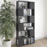 Book Cabinet Room Divider Grey 80x24x186 cm Chipboard