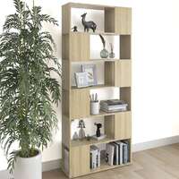 Book Cabinet Room Divider Sonoma Oak 80x24x186 cm Chipboard