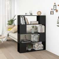 Book Cabinet Room Divider Black 100x24x124 cm