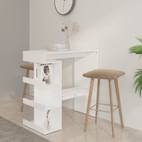 Bar Table with Storage Rack White 100x50x101.5 cm Chipboard