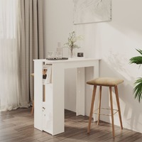 Bar Table with Shelf White 102x50x103.5 cm Chipboard