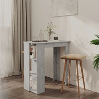 Bar Table with Shelf Concrete Grey 102x50x103.5 cm Chipboard