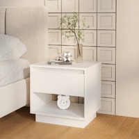 Bedside Cabinet White 45x34x44 cm Chipboard