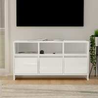 TV Cabinet High Gloss White 102x37.5x52.5 cm Chipboard