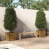 Garden Planters 2 pcs Honey Brown 50x50x50 cm Solid Pinewood