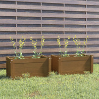 Garden Planters 2 pcs Honey Brown 60x31x31 cm Solid Pinewood