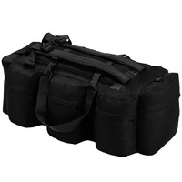 3-in-1 Army-Style Duffel Bag 120 L Black