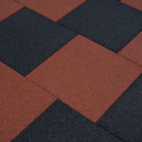 Fall Protection Tiles 6 pcs Rubber 50x50x3 cm Black