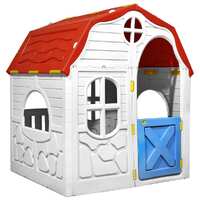 Kids Foldable Playhouse with Working Door and Windows