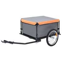 Bike Cargo Trailer Grey and Orange 65 kg