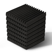 60pcs Studio Acoustic Foam Sound Absorption Proofing Panels 30x30cm Black Wedge 