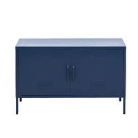 ArtissIn Metal Locker Storage Shelf Organizer Cabinet Buffet Sideboard Blue