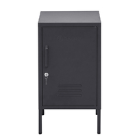 ArtissIn Metal Shorty Locker Storage Shelf Organizer Cabinet Bedroom Black