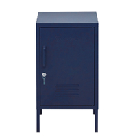ArtissIn Metal Shorty Locker Storage Shelf Organizer Cabinet Bedroom Blue