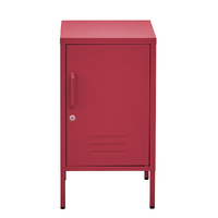 ArtissIn Metal Shorty Locker Storage Shelf Organizer Cabinet Bedroom Pink