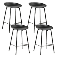 Artiss 4x Kitchen Bar Stools Bar Stool Chairs Metal Black Barstools