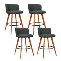 Artiss 4x Wooden Bar Stools Modern Bar Stool Kitchen Dining Chairs Cafe Charcoal