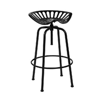 Artiss 1x Kitchen Bar Stools Tractor Stool Chairs Industrial Vintage Retro Swivel Barstools Metal Black