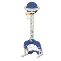 Everfit Kids Basketball Hoop Stand Adjustable 6-in-1 Sports Center Toys Set Blue