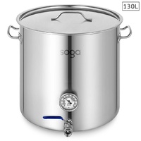 SOGA Stainless Steel Brewery Pot 130L With Beer Valve 55*55cm