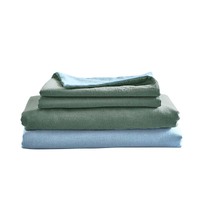 Cosy Club Cotton Sheet Set Bed Sheets Set King Cover Pillow Case Green Blue