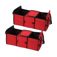 SOGA 2X Car Portable Storage Box Waterproof Oxford Cloth Multifunction Organizer Red