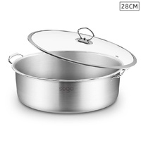 SOGA Stainless Steel 28cm Casserole With Lid Induction Cookware