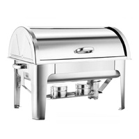 SOGA 4.5L Dual Tray Stainless Steel Roll Top Chafing Dish Food Warmer