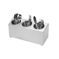 SOGA 18/10 Stainless Steel Commercial Conical Utensils Cutlery Holder with 3 Holes