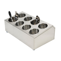 SOGA 18/10 Stainless Steel Commercial Conical Utensils Cutlery Holder with 8 Holes