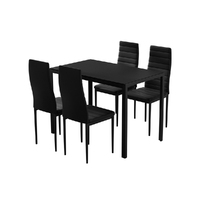 Artiss Dining Chairs and Table Dining Set 4 Chair Set Of 5 Wooden Top Black