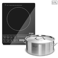 SOGA Electric Smart Induction Cooktop and 17L Stainless Steel Stockpot