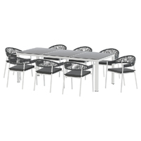 Gardeon 9PCS Outdoor Dining Set Table Chairs Patio Rope Lounge Setting 8-seater